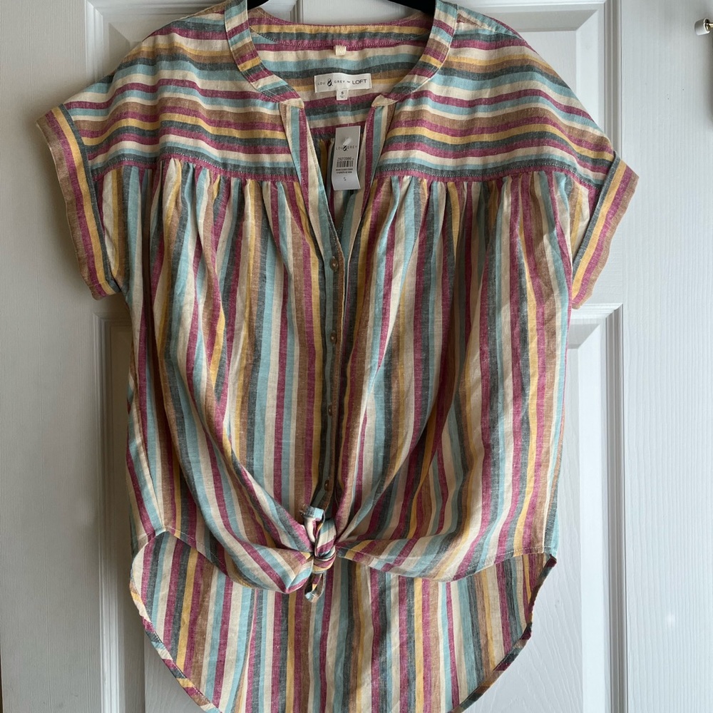 NWT Loft stripped button down